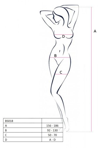 Biely Bodystocking - BS018 - Veľkosť: S-L