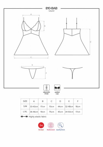 Čierna Babydoll - 810 - Veľkosť: S/M
