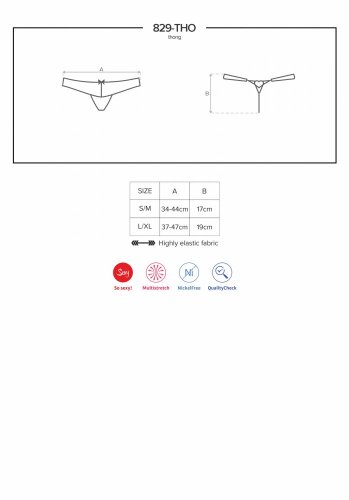 Čierne Tanga - 830 - Veľkosť: L/XL