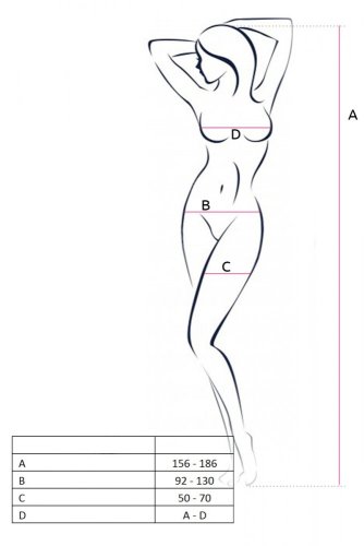 Biely Bodystocking - BS047 - Veľkosť: S/L